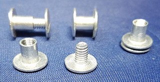 Silver Colored Aluminum Threaded Screwposts or Chicago Screws for Binding or Attaching