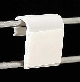 White Gridwall Wire Adapter Clip With Adhesive Tape Back