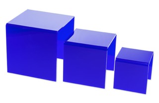 Blue Acrylic Square U Riser Set in Plexi or Lucite