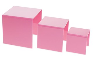 Pink Acrylic Square U Riser Set in Plexi or Lucite