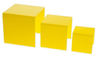 Yellow Acrylic Square U Riser Set in Plexi or Lucite