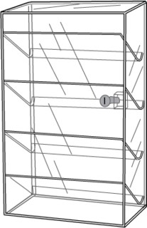 Clear Acrylic Upright Locking Security Showcase in Plexiglas, Plexiglass, Lucite, Plastic