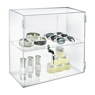 Clear Acrylic Upright Locking Security Showcase in Plexiglas, Plexiglass, Lucite, Plastic