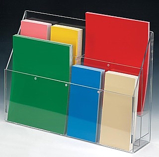 Adjustable Width Pocket Wallmount and Countertop Acrylic and Plastic Brochure and Literature Holders