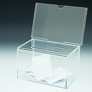 Clear Acrylic Locking Coin or Suggestion or Ballot Box