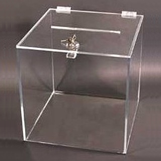 Clear Acrylic Locking Ballot or Suggestion or Entry Box