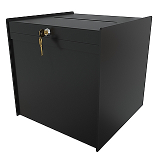Black Acrylic Locking Ballot or Suggestion or Entry Box