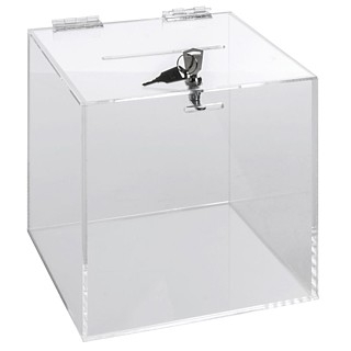 Clear Acrylic Locking Ballot or Suggestion or Entry Box