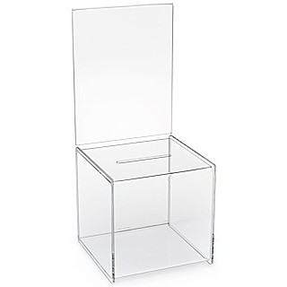 Clear Acrylic Locking Ballot or Suggestion or Entry Box