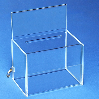 Clear Acrylic Locking Ballot or Suggestion or Entry Box