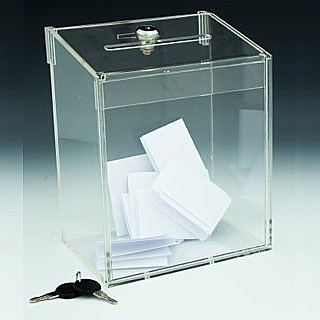 Clear Acrylic Locking Ballot or Suggestion or Entry Box