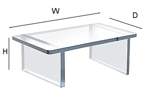 Clear Acrylic Bench Riser in Plexi or Lucite