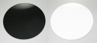 Black and White Acrylic Circles and Discs made from Plexiglas, Plexiglass, lucite and plastic