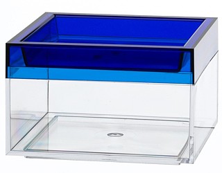 Clear Plastic Display Box Container with Blue Lid Model CC2-B