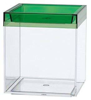 Clear Plastic Display Box Container with Green Lid Model CC4-G