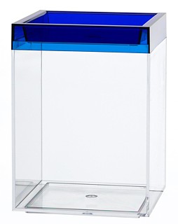 Clear Plastic Display Box Container with Blue Lid Model CC5-B