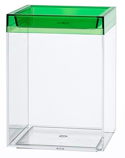 Clear Plastic Display Box Container with Green Lid Model CC5-G