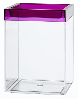 Clear Plastic Display Box Container with Purple Lid Model CC5-P
