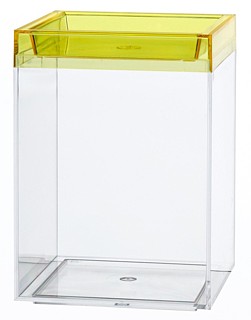 Clear Plastic Display Box Container with Yellow Lid Model CC5-Y
