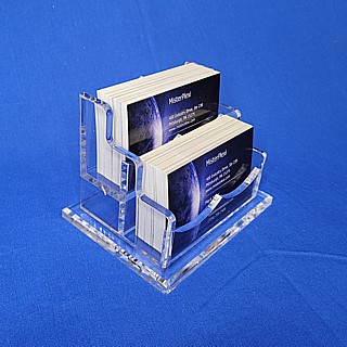 Clear Thick Deluxe Acrylic 2 Pocket Business Card Holder