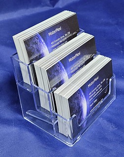 Clear Molded Styrene 3 Pocket Business Card Holder