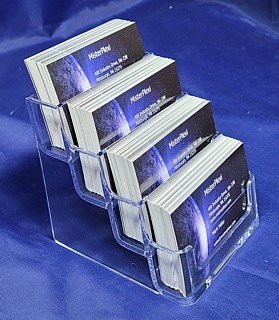 Multiple Pocket Countertop Business Card Holders in Acrylic, Plexiglas, Plexiglass, Lucite, Plastic