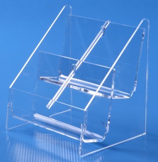 Clear Acrylic 4 Pocket Vertical Business Card Holder