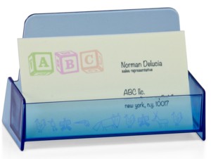 Transparent Blue Molded Business Card Holder