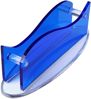 CHBC-WV-BL Blue Acrylic Wave Countertop Business Card Holders