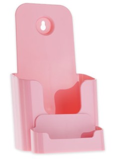 Pink Countertop Wallmount Brochure Literature Holder with Business Card Holder Model CW4BC-PK