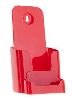 Red Countertop Wallmount Brochure Literature Holder with Business Card Holder Model CW4BC-R