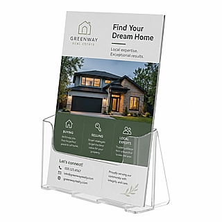Countertop Wallmount Brochure Literature Holder Model CW8.5-D with Removable Pocket Divider