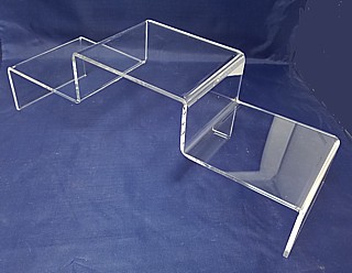 Clear Acrylic 3 Step Double StairStep Platform Riser