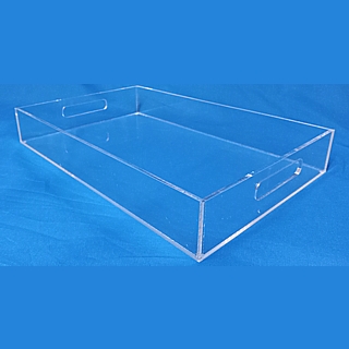 Clear Deluxe Acrylic Tray with Handles For Upscale Serving and Display