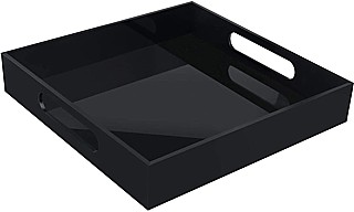 Black Deluxe Acrylic Tray with Handles For Upscale Serving and Display