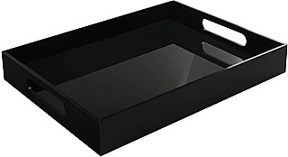 Black Deluxe Acrylic Tray with Handles For Upscale Serving and Display