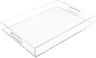 Clear Deluxe Acrylic Tray with Handles For Upscale Serving and Display