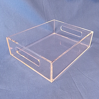 Clear Deluxe Acrylic Tray with Handles For Upscale Serving and Display