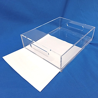 Clear Acrylic Tray with Handles and Insertable Bottom