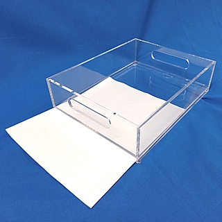 Clear Acrylic Tray with Handles and Insert Bottom For Graphics