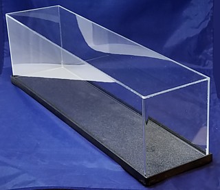 Clear Acrylic Display Case with Black Base For Displaying Model Ships, Trophy, Dolls, Awards, Products, Collectibles