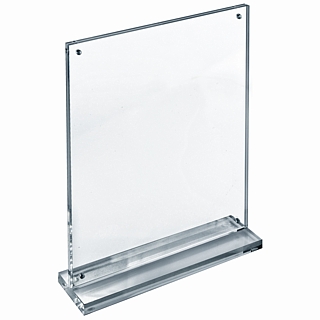 Clear Acrylic Deluxe Magnetic Block Frames with Base in Lucite or Plexi