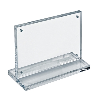 Clear Acrylic Deluxe Magnetic Block Frames with Base in Lucite or Plexi