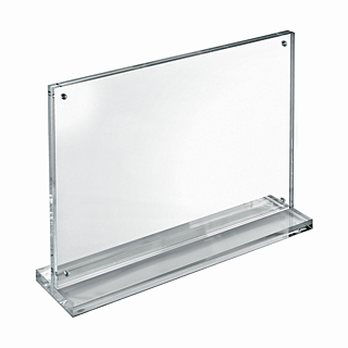 Clear Acrylic Deluxe Magnetic Block Frames with Base in Lucite or Plexi