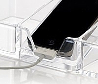 ECS1 Clear Acrylic Electronics Docking and Charging Station Front Access for Cords and Cables