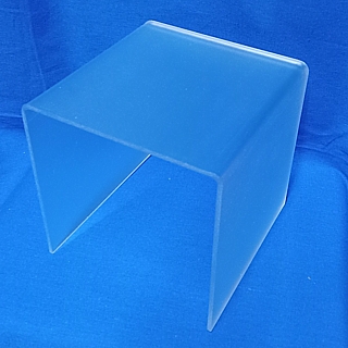 Frosted 3/16 Acrylic Square U Riser 10x10x10 in Plexi or Lucite