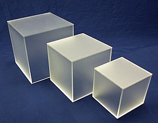 Frosted Acrylic Cubes and Boxes in Plexiglas, Plexiglass, lucite and plastic