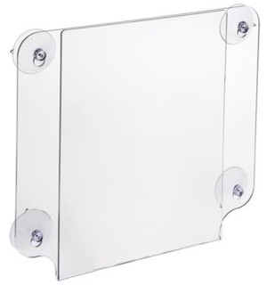 Acrylic Sign Holder with Suction Cups for Glass Window Mounting