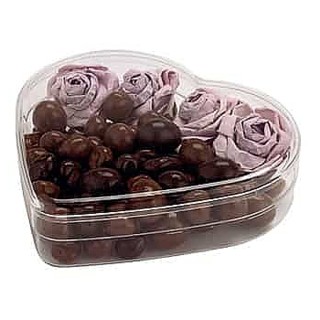 Clear Styrene Heart Shaped Candy Container with Lid Model Heart3