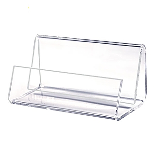 Clear Acrylic J Easel with Front Lip for Business Cards